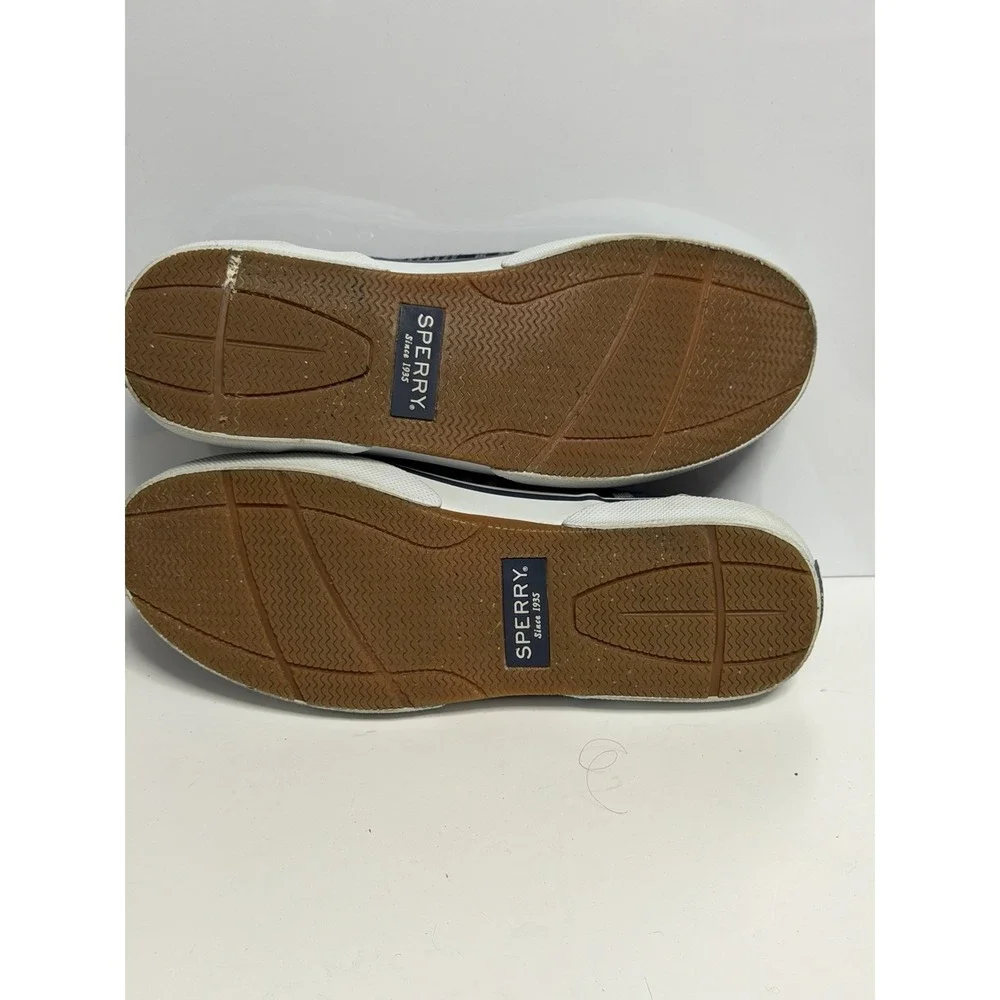 SPERRY Top-Sider 'Stripper' Blue Striped Canvas Slip On Sneakers Men's 8M C-4